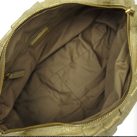 Miu Miu Clutch Bag Pouch Multi Case Leather in Gold EUC - Picture 12 of 13